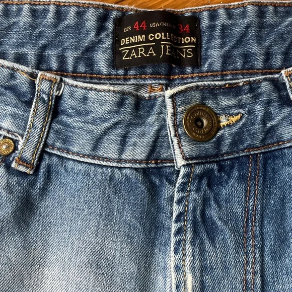 Men's Zara Blue Distressed Jeans - Picture 2 of 7